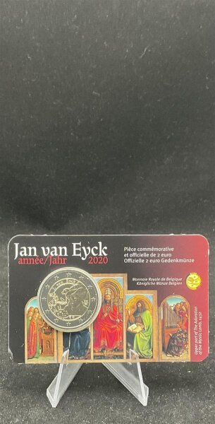 Belgien Gedenkmünze 2 Euro 2020 Jan van Eyck, Coincard stgl., bfr.