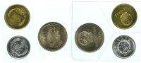 China Volksrepublik 1 Yuan, 5 Jiao, 5 Fen 1980 aus Kursmünzensatz, in original Folie verschweißt pfr., stgl.