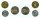 China Volksrepublik 1 Yuan, 5 Jiao, 5 Fen 1980 aus Kursmünzensatz, in original Folie verschweißt pfr., stgl.