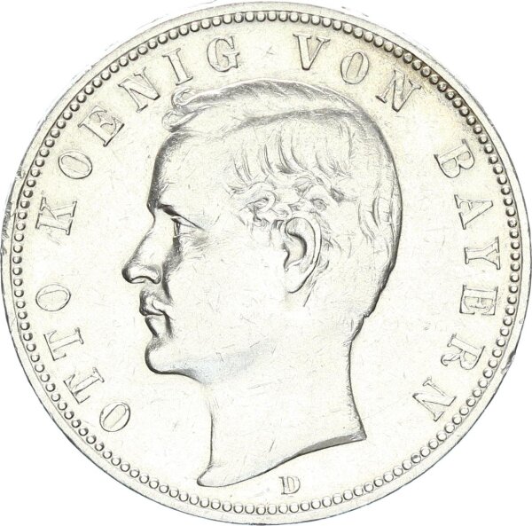 Bayern Otto 5 Mark 1898 D Silber ss-vz Jäger 46