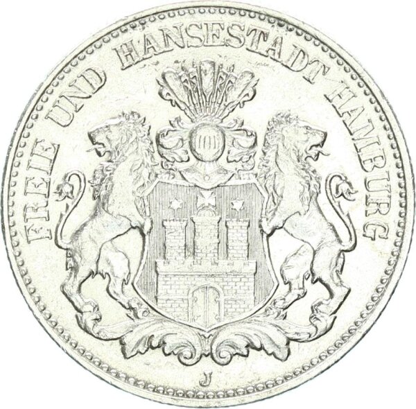 Hamburg Stadt 2 Mark 1903 J Silber ss-vz Jäger 63