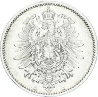 Kaiserreich 1 Mark 1883 A kleiner Adler Silber ss-vz Jäger 9