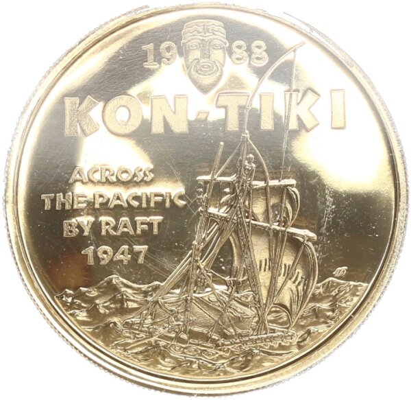 Australien und Ozeanien Samoa 100 Tala 1988 Kon-Tiki Gold PP