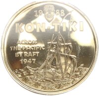 Australien und Ozeanien Samoa 100 Tala 1988 Kon-Tiki Gold PP