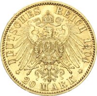 Anhalt Friedrich II. 20 Mark 1904 A Regierungsantritt...