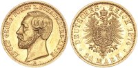 Schaumburg-Lippe Fürst Adolf 20 Mark 1874 B Gold vz+/f. stgl. Jäger 284