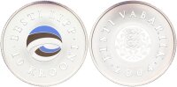 Estland Gedenkmünze 10 Krooni 2004 Eesti Lipp Flag of Estonia Silber PP