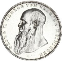 Sachsen-Meiningen Georg II. 5 Mark 1902 D langer Bart...