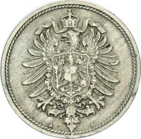 Kaiserreich 10 Pfennig 1873 A kleiner Adler, erstes 10 Pfennig Stück f. vz Jäger 4
