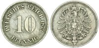 Kaiserreich 10 Pfennig 1873 A kleiner Adler, erstes 10 Pfennig Stück f. vz Jäger 4