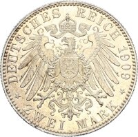 Sachsen Friedrich August III. 2 Mark 1909 E Universität Leipzig Silber pfr., stgl. Jäger 138