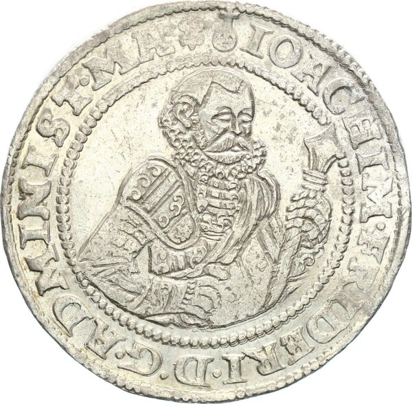 Magdeburg, Erzbistum Joachim Friedrich von Brandenburg Reichstaler 1593 BM (Halle) Silber vz