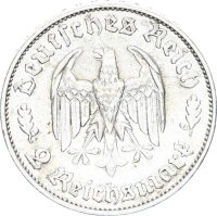 Drittes Reich 2 Reichsmark 1934 F Friedrich von Schiller Silber ss Jäger 358