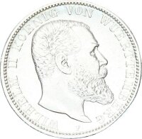 Württemberg Wilhelm II. 2 Mark 1904 F Silber ss+...