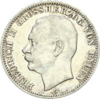 Baden Friedrich II. 3 Mark 1909 G Silber ss+ Jäger 39