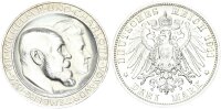 Württemberg Wilhelm II. 3 Mark 1911 F Hochzeit Silber vz-stgl. Jäger 177a