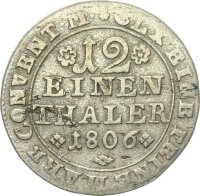Braunschweig-Wolfenbüttel Fürstentum Karl Wilhelm Ferdinand 1/12 Taler 1806 MC (Braunschweig) s/ss