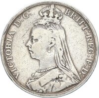 Großbritannien Victoria 1 Crown 1890 London Silber...
