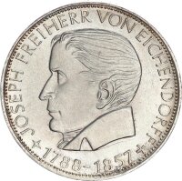 BRD Gedenkmünze 5 DM 1957 J Freiherr von Eichendorff...