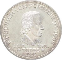 BRD Gedenkmünze 5 DM 1955 F Friedrich von Schiller...