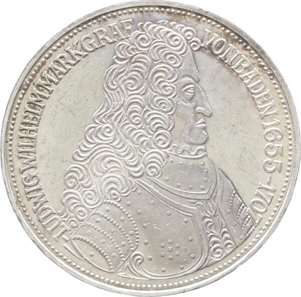 BRD Gedenkmünze 5 DM 1955 G Markgraf von Baden Silber vz+ Jäger 390