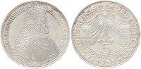 BRD Gedenkmünze 5 DM 1955 G Markgraf von Baden Silber vz+ Jäger 390