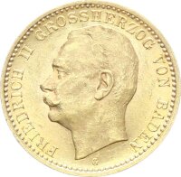 Baden Friedrich II. 10 Mark 1910 G Gold vz/f. stgl....