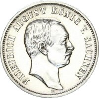 Sachsen Friedrich August III. 3 Mark 1909 E Silber vz/vz+...