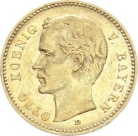 Bayern Otto 10 Mark 1901 D Gold ss+/vz Jäger 201