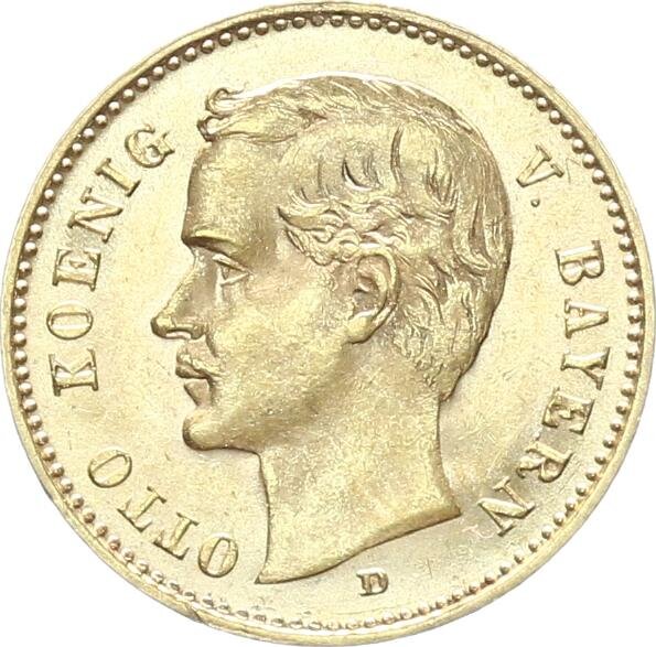 Bayern Otto 10 Mark 1910 D Gold pfr., f. stgl./stgl. Jäger 201
