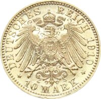 Bayern Otto 10 Mark 1910 D Gold pfr., f. stgl./stgl. Jäger 201