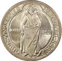 Weimarer Republik 3 Reichsmark 1928 A PCGS MS65, Naumburg Silber stgl. Jäger 333