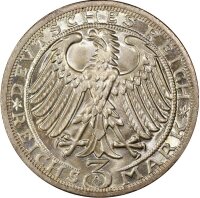 Weimarer Republik 3 Reichsmark 1928 A PCGS MS65, Naumburg Silber stgl. Jäger 333