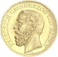 Baden Friedrich I. 10 Mark 1873 G PCGS MS66 TOP POP 1/0 Gold pfr., stgl. Jäger 183