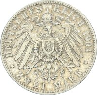 Oldenburg Friedrich August 2 Mark 1901 A Silber ss