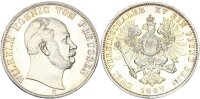 Brandenburg-Preußen Wilhelm I. Doppelter Vereinstaler 1867 C (Frankfurt) Silber vz+/f. stgl.
